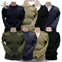Pull classique pour homme en laine acrylique anti-rétrécissement, respirant, uni, à manches longues, col en V, avec applications, haute qualité, automne 2023