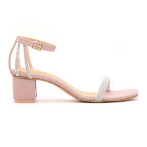 Sandalia Rosa FN5484 con elegante correa de tobillo con cordones, Punta abierta, estilo gladiador de moda para verano, plantilla de malla con forro de PU - Product Image 2