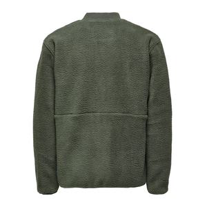 Men's Custom Print Embroidered Bomber <b>Jacket</b> Sherpa Fleece Baseball <b>Jacket</b> with Logo Winter Season New Arrival Collarless - Product Image 5