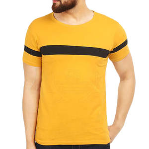 Última camiseta de moda para hombre con ribete en contraste Logotipo impreso personalizado 100% Ropa de calle de algodón Nuevo diseño - Product Image 1
