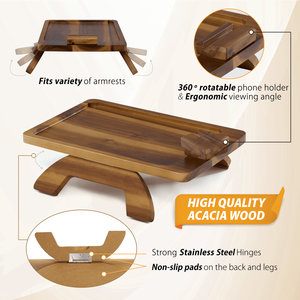 Bandeja de madera OEM ODM para Reposabrazos de sofá, mesa de bandeja para sofá, mesa plegable para aperitivos - Product Image 3