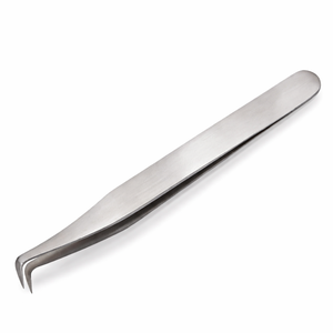 Pince à épiler en acier inoxydable en forme de L, outil de précision pour l'extension de cils en volume et l'isolation - Product Image 1