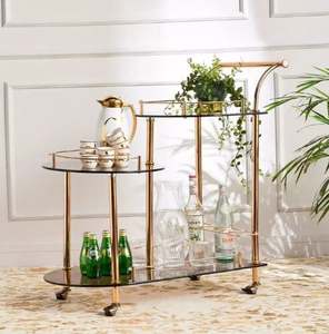 Carro de servicio multiusos SS de 2 niveles para uso en el hogar, hotel, oficina, venta al por mayor y precio barato, carro cromado para hotel - Product Image 2