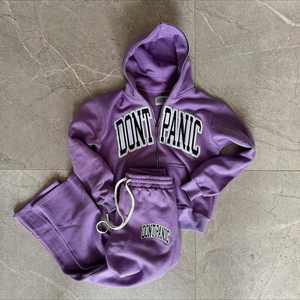 Ensemble de survêtement unisexe à capuche zippée surdimensionnée, style streetwear, coupe ample et courte, 2 pièces, sweat-shirt à capuche lourd - Product Image 3