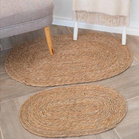 Tapis en forme de fleur bohème pour salon, tapis en jonc de mer pour intérieur, tapis rond en jute, OEM acceptable de l'usine du Vietnam