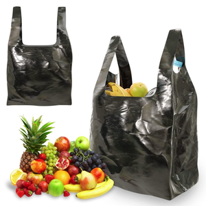 Venta al por mayor de bolsas negras desechables bolsas de plástico resistentes para camisetas con diseño grueso embalaje duradero embalaje de alimentos - Product Image 6