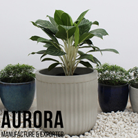 Pots de fleurs et jardinières en fibrociment peint, durables et écologiques, fabriqués au Vietnam, avec trous de drainage, étiquette personnalisée pour la maison