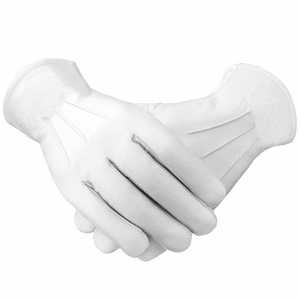 Guantes Masónicos de Alta Calidad para Mujer, Bordados, de la Iglesia de los Masones, 100% Algodón Blanco Pesado - Product Image 6