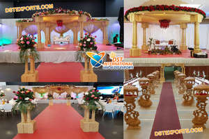 Impresionante Mandap DEL SUR DE LA India para la celebración de la boda Manavarai Tema abierto Boda Blanco Mandapam Kalyan Mandap Boda - Product Image 3