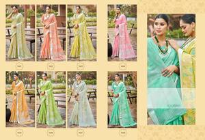 Sari en coton pour femmes, chemisier moderne en tissu georgette, sans plis, réversible, décontracté pour adultes, mariage - Product Image 6