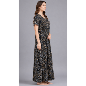 Chemise de nuit longue pour femme, douce et respirante, 100% rayonne pure, motif smoking - Product Image 4