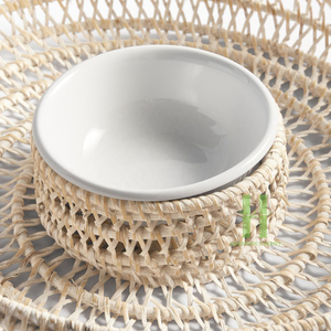 Plateau rond blanc de lavage de l'usine artisanale HNH Plateau de service en rotin carré personnalisable pour les aliments Plateau en osier tissé OEM - Product Image 3