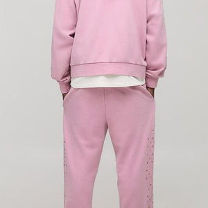 Novedad de Invierno, Chándales con Capucha Ligeros y de Bajo Precio para Hombre, con Pedrería, Hechos a Medida, Bordado Desgastado, 100% Algodón - Product Image 5