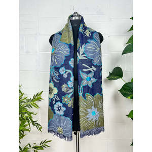 Hand Embroidered Suzani Knitted <b>Shawl</b> Pure Wool Warm Cozy <b>Wrap</b> Light Weight Soft Scarf Perfect Christmas Gift - Product Image 2