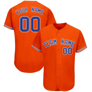 Camiseta de secado rápido con cuello en V y estampado de equipo personalizado para hombre, ropa deportiva de béisbol y sóftbol transpirable de malla con botones suaves para exteriores - Product Image 3
