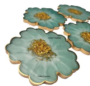 Sous-verres élégants en résine époxy personnalisés tapis de décoration de table uniques pour restaurants bureau café-ensemble personnalisé classique - Product Image 6