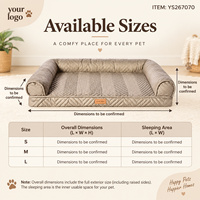 Maßgefertigtes Luxuriöses Modernes Rechteckiges Hundebett 100% Wasserdichter Innenbezug Orthopädischer Memory-Schaum Samt Groß XL Großhandel