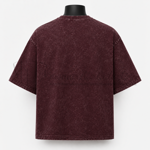 Camiseta Extra Grande para Hombre, Color Granate, Algodón, Estilo Urbano, Estampado Gráfico, Manga Corta, Cuello Redondo, Corte Jersey - Product Image 2
