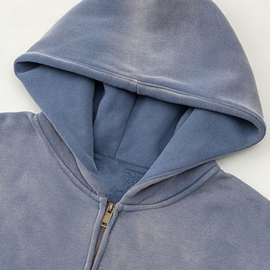 Sweat à capuche unisexe surdimensionné en coton respirant écologique, lavage acide, effet usé, 500 g/m², personnalisable en gros - Product Image 5