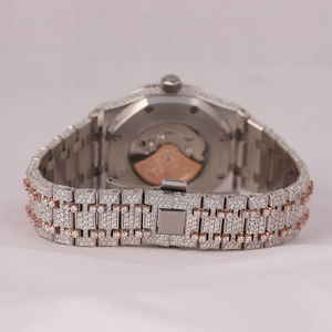 Vente en gros Montre-bracelet unisexe de luxe en diamant glacé Montre automatique mécanique en moissanite pour hommes et femmes - Product Image 3