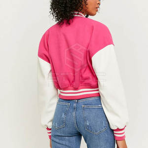 Top Quality <b>Women</b> Cropped Varsity <b>Jackets</b> With Long <b>Sleeves</b> Best Varsity <b>Jackets</b> for Ladies - Product Image 2