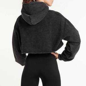 Nueva Sudadera con Capucha Oversize para Mujer, Estilo Vintage Desgastado con Lavado Ácido, Ecológica y Transpirable, de Poliéster y Algodón - Product Image 5