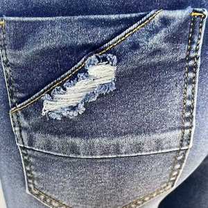 Custom Fashionable <b>Elastic</b> High Patch Pocket <b>Jeans</b> Shorts <b>for</b> <b>Women</b> Designer Ripped <b>Jean</b> Shorts - Product Image 3