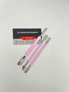 Pousse-cuticules double face en acier inoxydable avec manche rose, outil de manucure réutilisable, design double tête 2-en-1 - Product Image 6