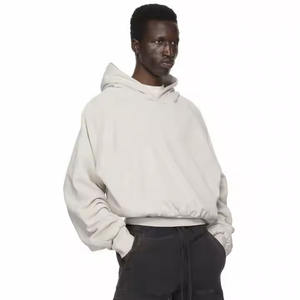 เสื้อฮู้ดสำหรับผู้ชายเสื้อแบบสวมหัวผ้าฝ้าย100% เรียบสองชั้นหนา500 GSM - Product Image 4