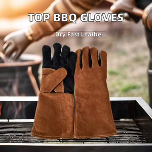 Leather <b>Welding</b> <b>Glove</b> Cowhide High Temperature Resistant Special Welder Anti-Scalding Work <b>Glove</b> - Product Image 6