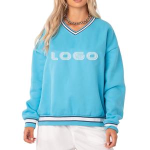 Sudadera Unisex de Invierno, Gruesa, de Poliéster/Algodón, con Bordado 3D, Cuello en V, Lisa, para Escuela y Universidad - Product Image 1