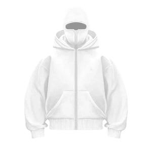 Sweat-shirt à capuche zippé pour hommes, hiver, chaud, décontracté, avec masque facial à capuche, veste de sport à fermeture éclair, activités de plein air - Product Image 5