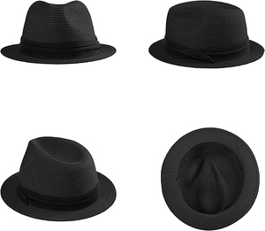 Wholesale OEM Adjustable Outdoor Beach Sports Horse Riding 100% Cotton Panama Hat <b>Fedora</b> Cap Breathable Traveling Hiking - Product Image 3