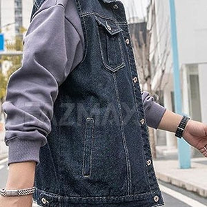 Chaleco Vaquero para Hombre de Alta Calidad, Fabricación en Fábrica, Chaleco Vaquero para Hombre Hecho a Medida, Mejor Estilo - Product Image 2