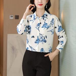 Organic Cotton Turn <b>Down</b> Collar Shirts Premium Quality Wholesale Woman Shirts Customize Casual Printed Summer Women's Shirt - Product Image 1