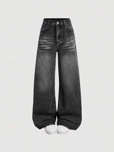 Jeans de Mezclilla de Cintura Media para Mujer, Estilo Boyfriend, Vintage, Oscuros, Transpirables, de Color, Corte Holgado, Verano, Ecológicos, Estilo Urbano Y2K - Product Image 2