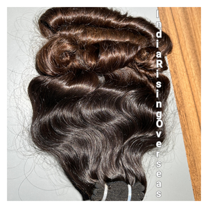 Extensiones de Cabello Natural Remy con Ondas Naturales, Cabello Humano Virgen de Templo Indio Sin Procesar, Paquetes Doblemente Seleccionados: no es un modelo permanente - Product Image 1