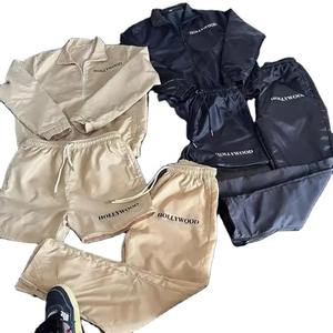 Conjunto de Chándal de Satén de Dos Piezas para Invierno, Directo de Fábrica, Transpirable, de Algodón Sólido, Cortavientos, con Logotipo Bordado, Ropa Exterior Masculina de Secado Rápido - Product Image 5