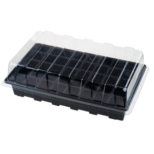 Serre miniature réutilisable TG77630, serre rectangulaire pour semis avec 3 plateaux et 48 compartiments, couvercle 100% plastique - Product Image 2