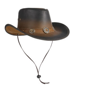 Chapeau en cuir de Style occidental marron Vintage professionnel qualité Durable impression propre personnalisée nouveauté pour la pêche d'affaires de sport - Product Image 2