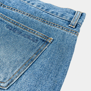 Pantalones Cortos Bermuda Vaqueros Vintage para Hombre con Estampados Religiosos y Parches, Cintura Alta, Cierre de Botones, Estilo Lona 100% Algodón - Product Image 4