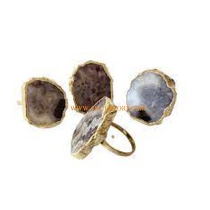 Set de 6 ronds de serviette de forme personnalisée en agate de créateur de luxe standard, décoration de table de taille personnalisée, ronds de serviette de table à manger pour la maison - Product Image 6