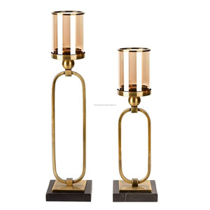 Bougeoir de Table en métal doré et verre fabriqué en meilleur métal avec une utilisation de haute qualité comme décoration de mariage pour la maison, le Restaurant, l'hôtel et le bureau - Product Image 5