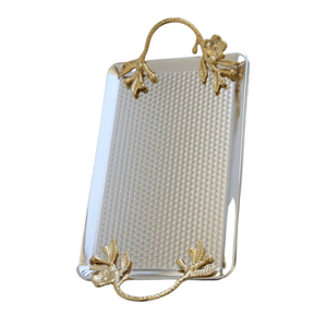 Plateau carré moderne en aluminium brillant doré Plateau de service de conception classique pour la décoration de table Plateau de service en métal - Product Image 5