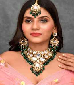 Qualité supérieure Kundan Ensemble Long Dos Côté Chaîne Collier Traditionnel Femmes Bijoux pour Fête De Mariage Porter Un Design Élégant - Product Image 2