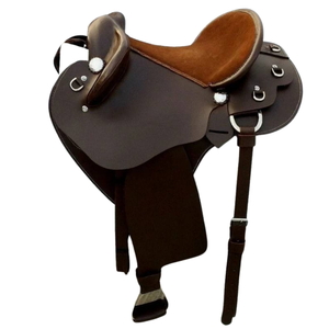 Selle de randonnée western avec siège confortable Selle en cuir australien de qualité supérieure demi-race de couleur marron - Product Image 1