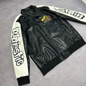 Vestes Letterman Varsity personnalisées pour hommes grande taille avec logo brodé col montant style High Street pour l'hiver - Product Image 1