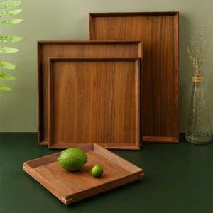 Bandeja Cuadrada de Madera Ecológica |   Plato de Acabado Natural para Restaurantes, Bodas, Ramadán |   Apto para Microondas |   OEM - Product Image 4