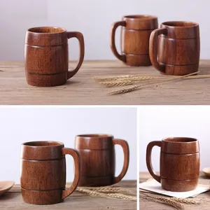 Tasses à café et à thé en bois faites à la main avec poignée sculptée pour les occasions de Noël et tasses à thé - Product Image 5