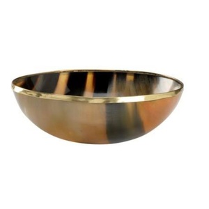 Hand Engraved Decorative Dry Fruit Storage Rounded Wooden Serving <b>Bowl</b> Inner Enamel Printed Design Wooden <b>Bowl</b> - Product Image 4